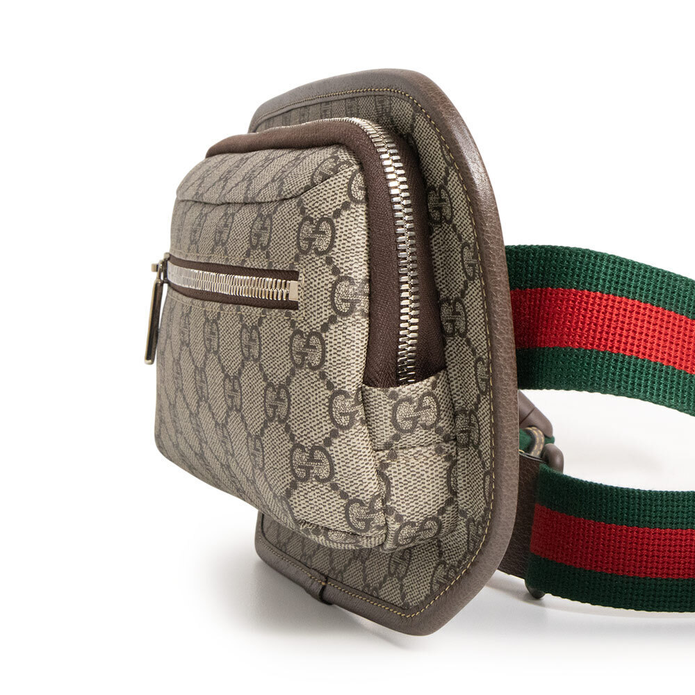 Gucci Body Bum Crossbody Belt Waist Belt Bag Crossbody GG Beige Brown Red - Picture 5 of 10